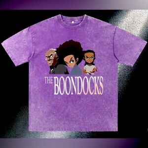BOONDOCKS U-Neck Short Sleeve T Shirt: Purple, Unisex. NWOT